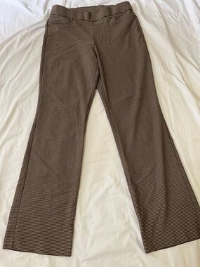 Briggs New York Brown Micro-Check Straight-Leg Pants